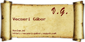 Vecseri Gábor névjegykártya