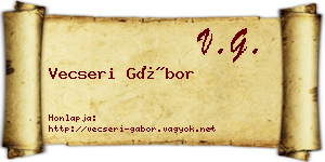 Vecseri Gábor névjegykártya